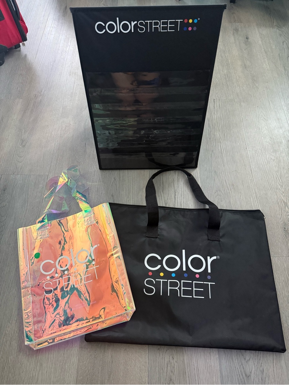 Color Street Branded Foldable Free-Standing Display & Carry Case Iridescent Tote